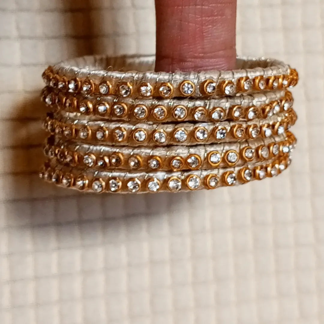 Sparkling Silver Elegance Bangles