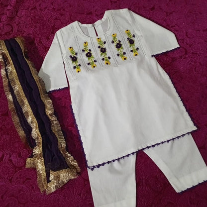 3D Hand Embroidery Dress – Premium Doriya Cotton