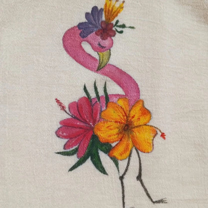 Hand-Painted Flamingo Lawn Set – Stylish Plazo Pants for Kids