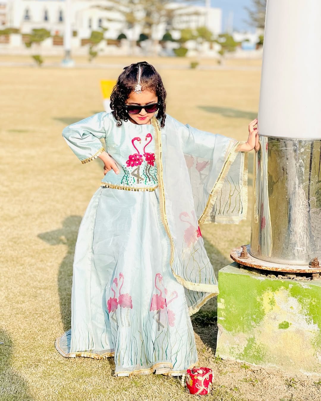 Elegant Hand-Painted Raw Silk Lehnga for Girls