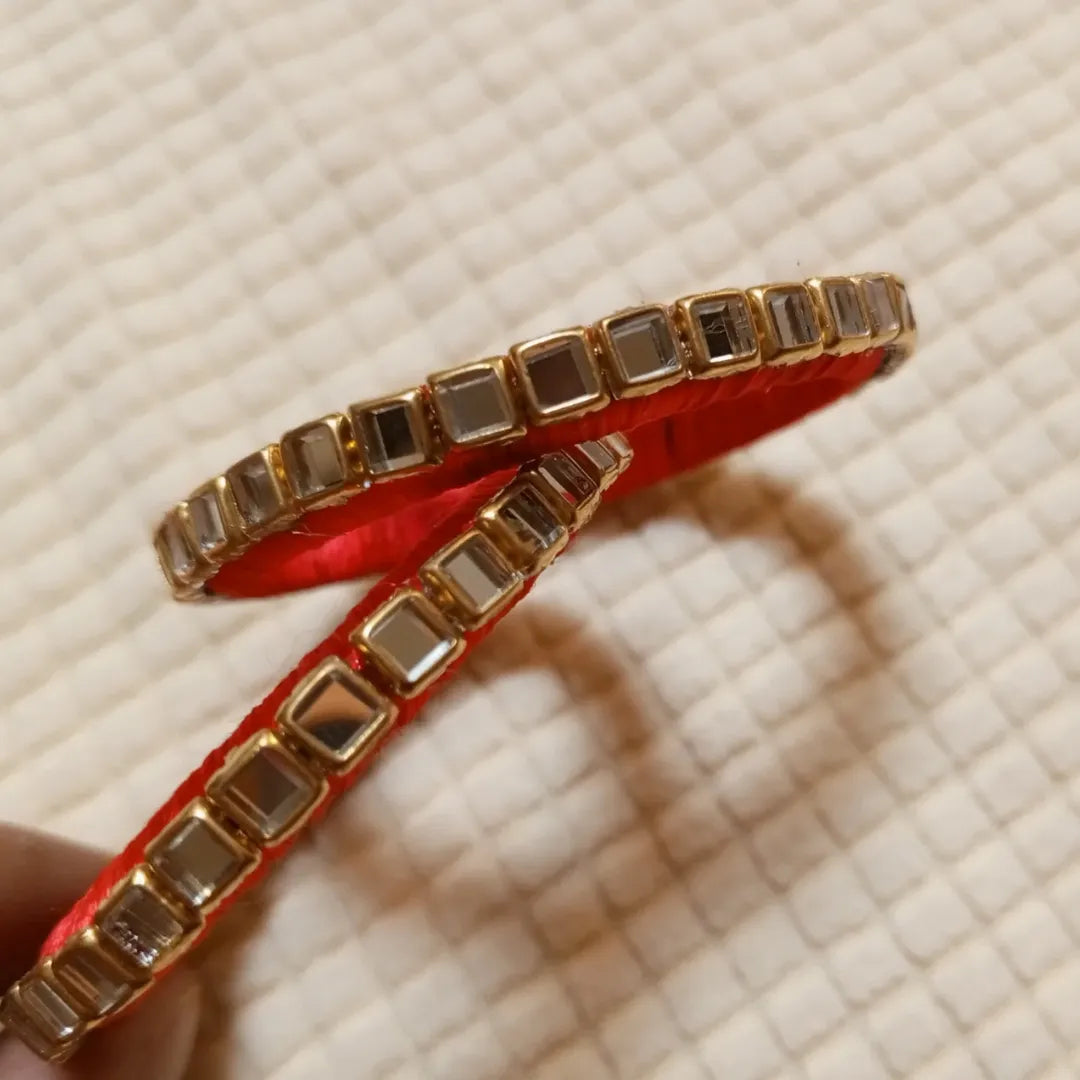 Regal Red Kundan Glow Bangles