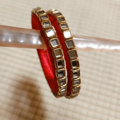 Regal Red Kundan Glow Bangles