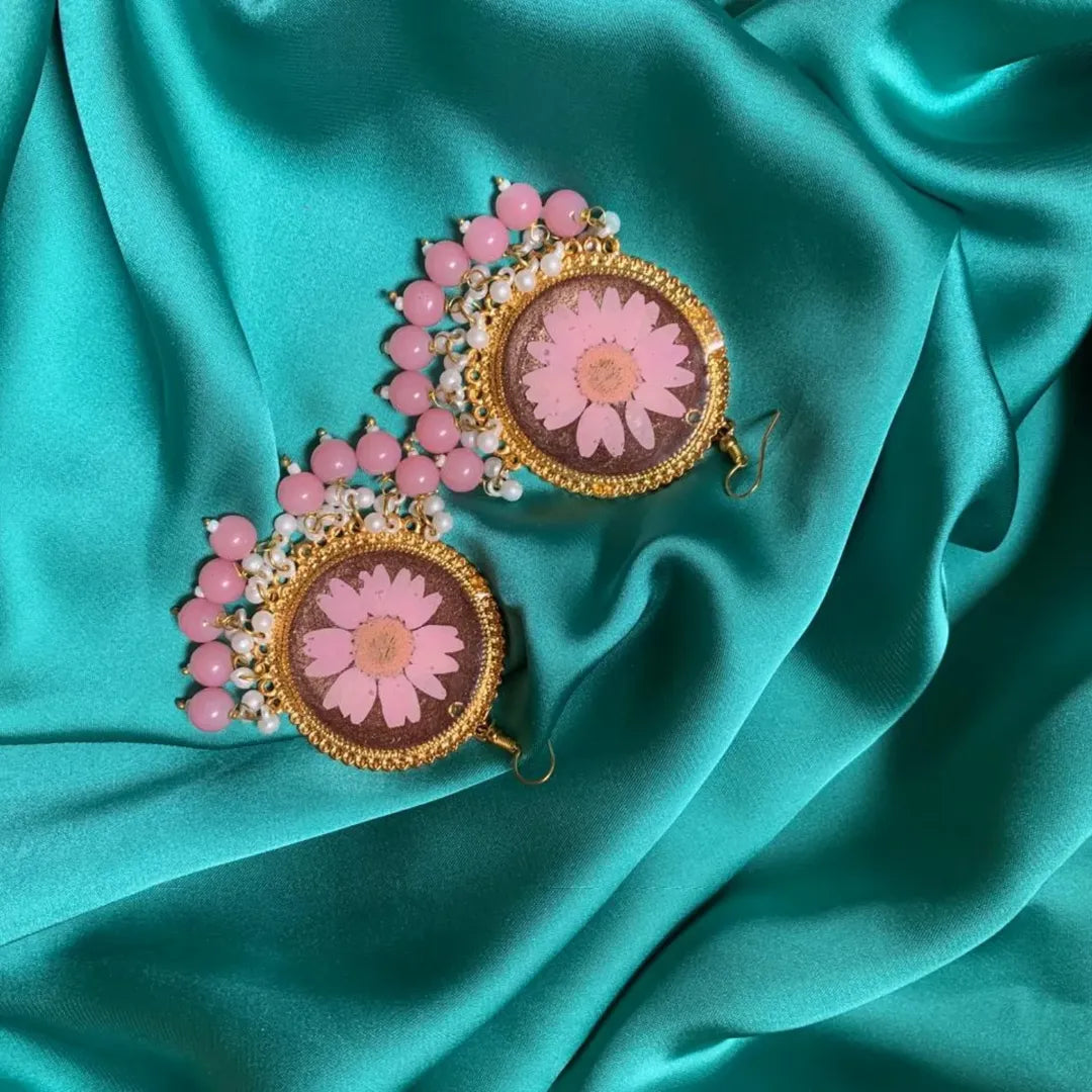 Elegant Resin Floral Earrings
