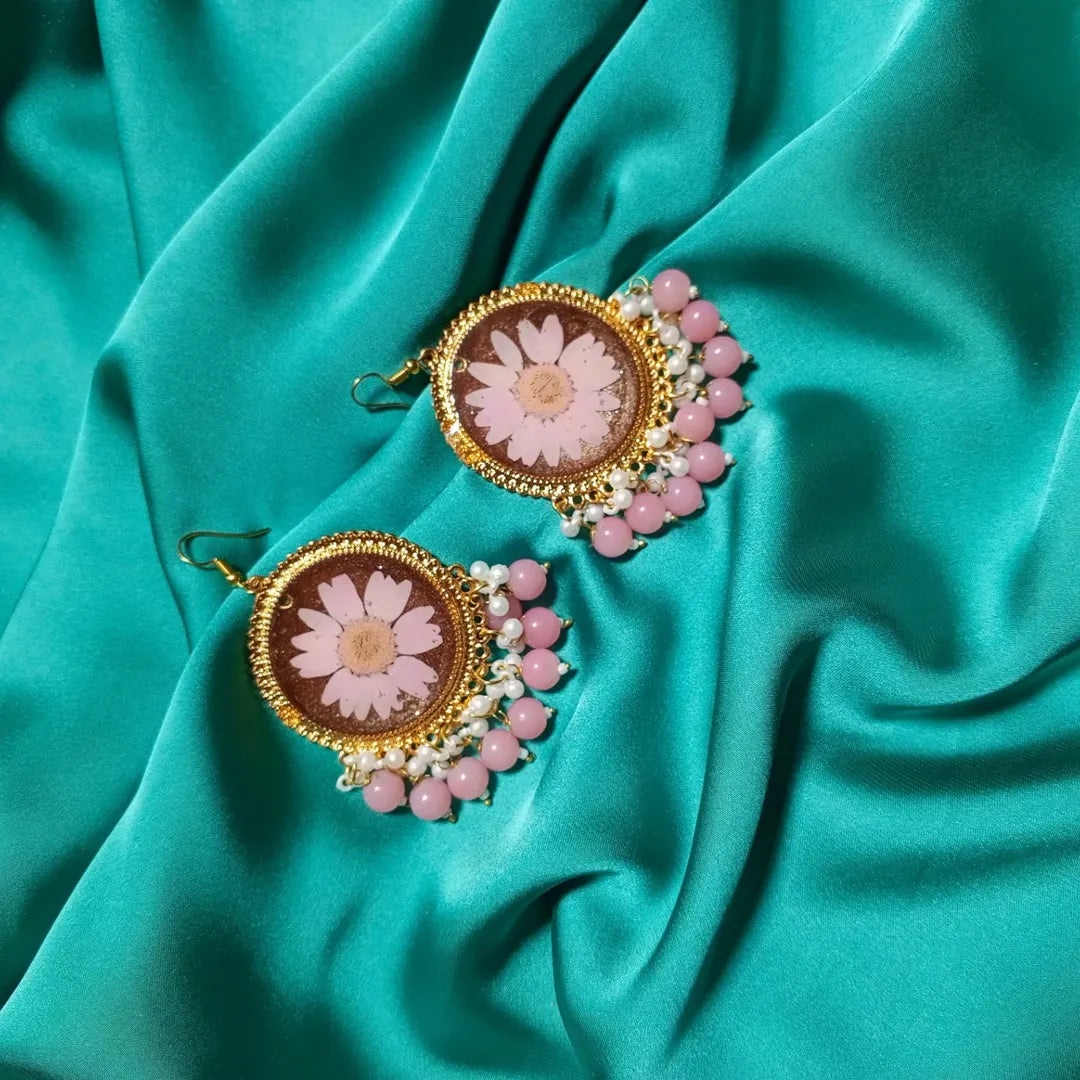Elegant Resin Floral Earrings