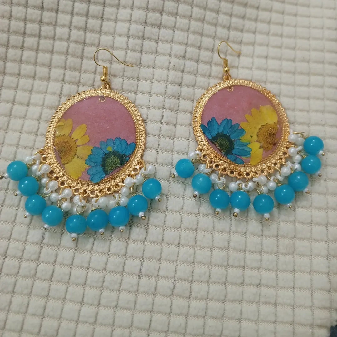 Elegant Resin Floral Earrings
