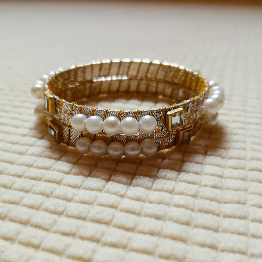 Golden Pearl Grace Bangles