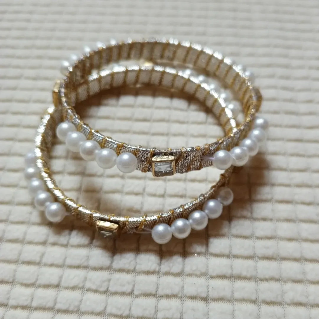 Golden Pearl Grace Bangles