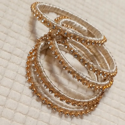 Sparkling Silver Elegance Bangles