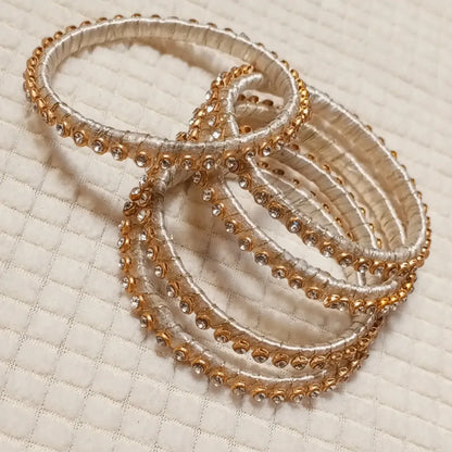 Sparkling Silver Elegance Bangles