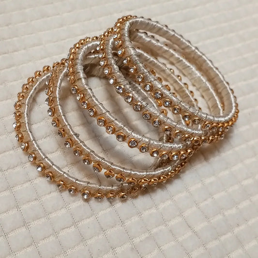 Sparkling Silver Elegance Bangles