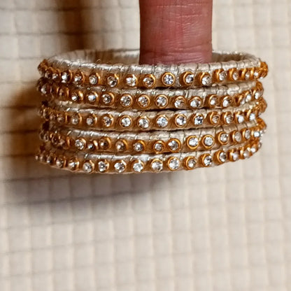 Sparkling Silver Elegance Bangles
