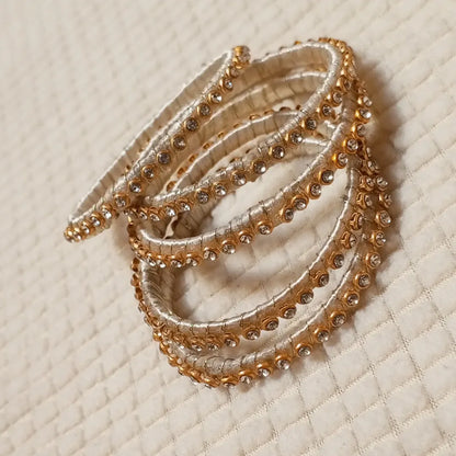 Sparkling Silver Elegance Bangles