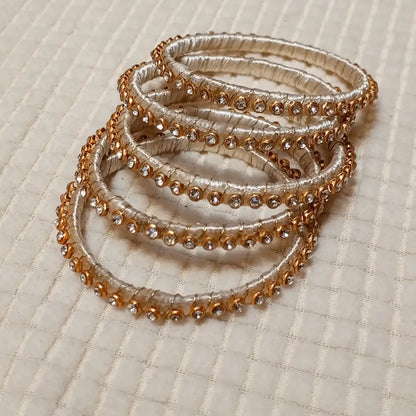 Sparkling Silver Elegance Bangles