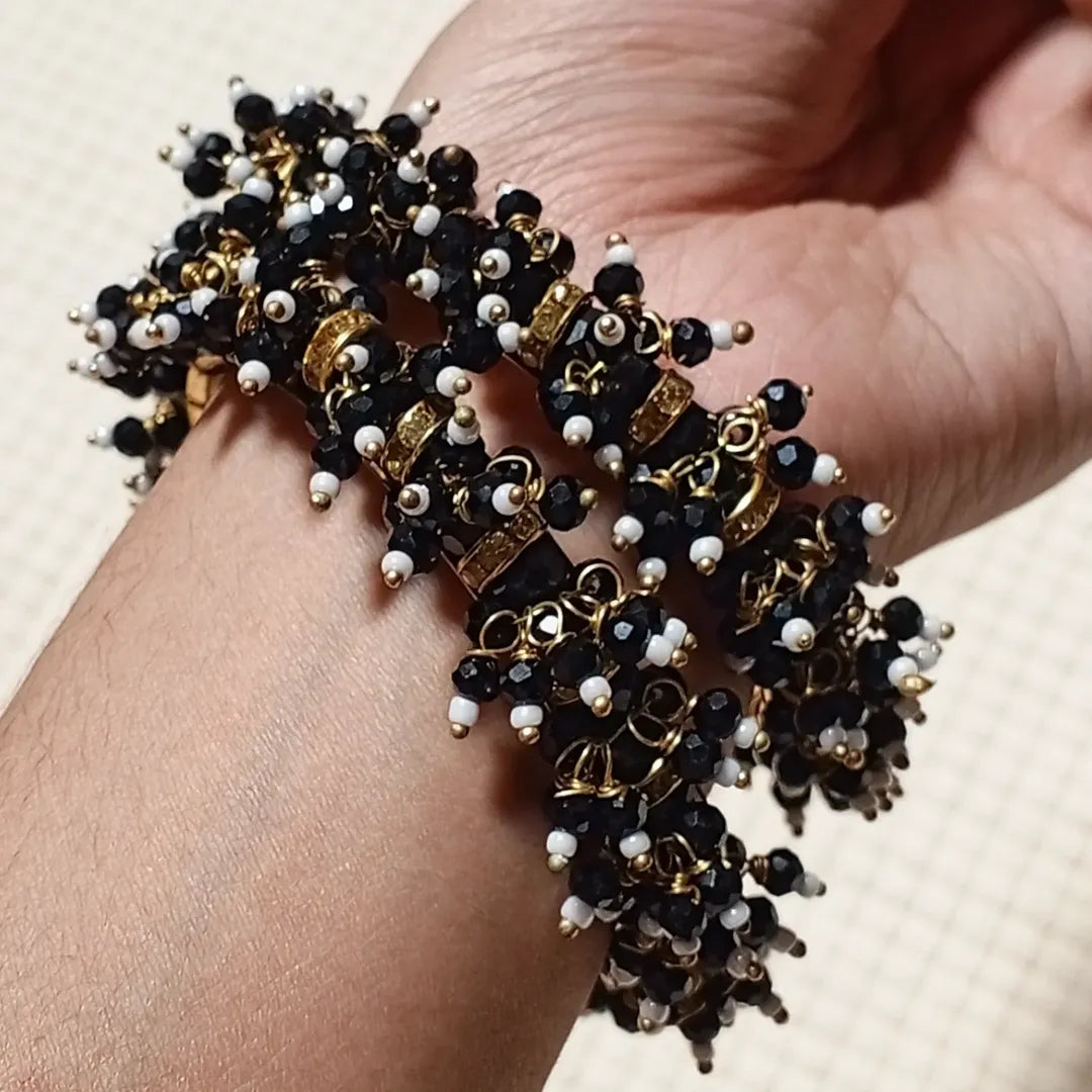 Pearl Noir Charm Bangles