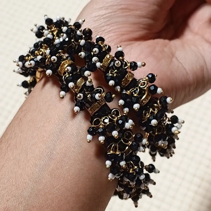 Pearl Noir Charm Bangles