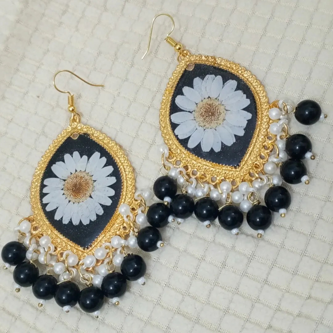Nature-Inspired Resin Leaf Earrings