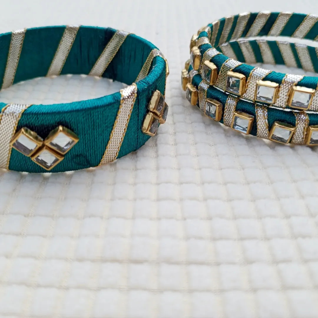 Stylish Ribbon & Kundan Bangles – Handmade Jewelry for Weddings, Eid & Parties