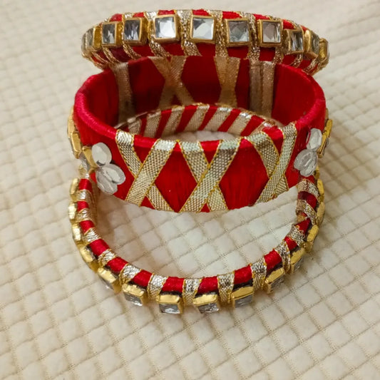 Stylish Ribbon & Kundan Bangles – Handmade Elegance for Weddings & Special Occasions