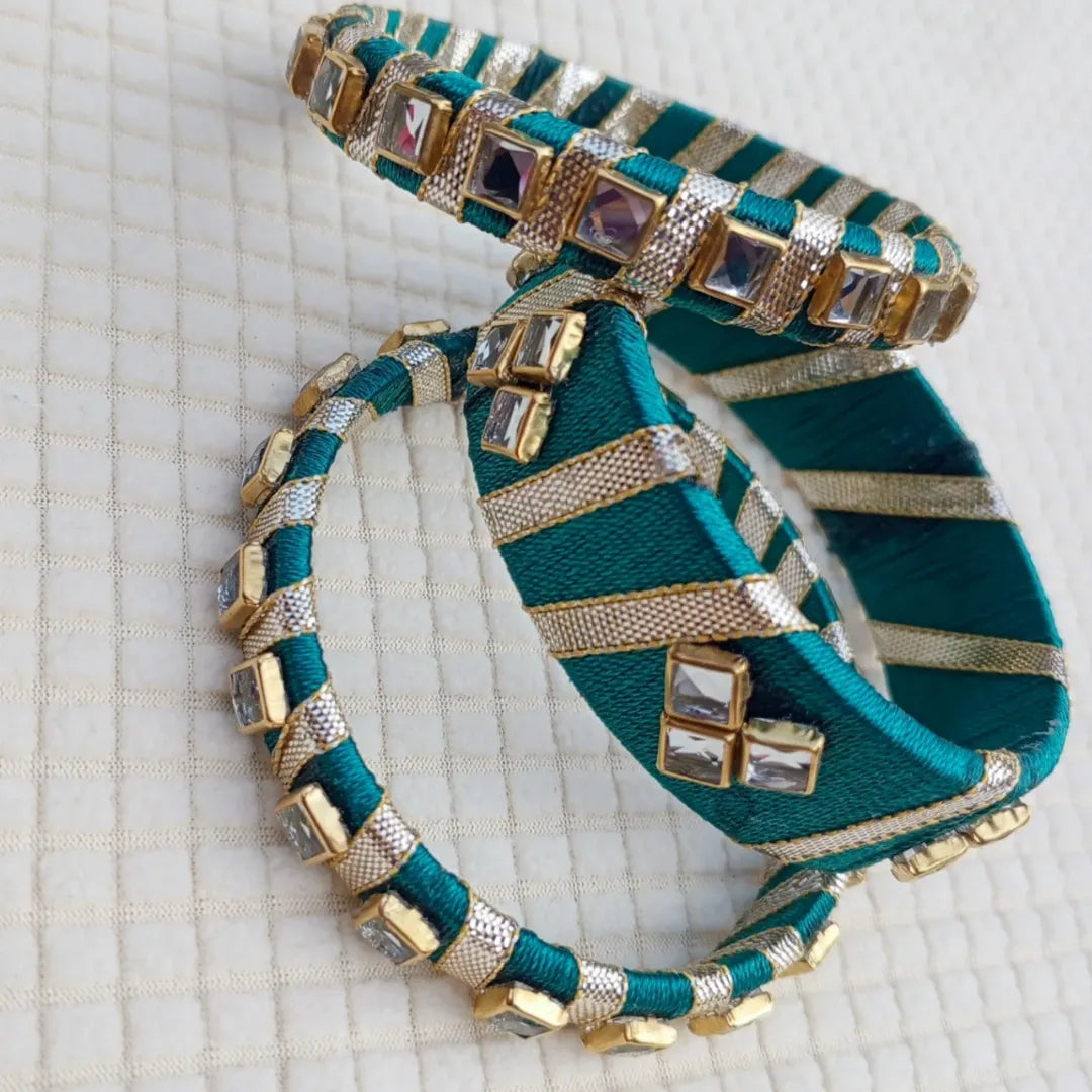 Stylish Ribbon & Kundan Bangles – Handmade Jewelry for Weddings, Eid & Parties