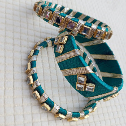 Stylish Ribbon & Kundan Bangles – Handmade Jewelry for Weddings, Eid & Parties