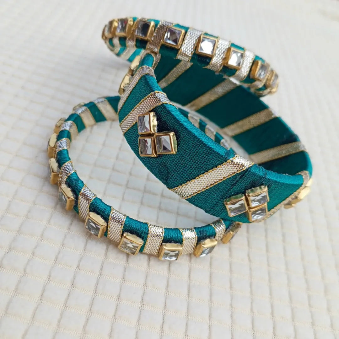 Stylish Ribbon & Kundan Bangles – Handmade Jewelry for Weddings, Eid & Parties