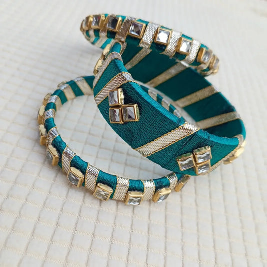 Stylish Ribbon & Kundan Bangles – Handmade Jewelry for Weddings, Eid & Parties