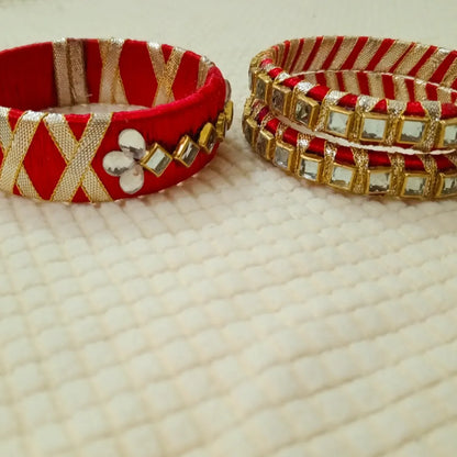 Stylish Ribbon & Kundan Bangles – Handmade Elegance for Weddings & Special Occasions