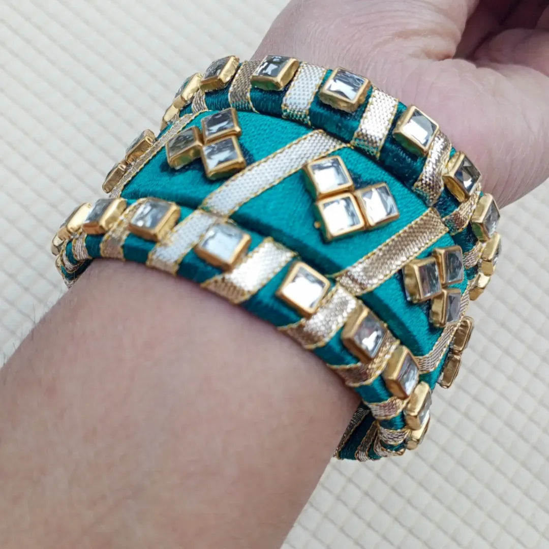Stylish Ribbon & Kundan Bangles – Handmade Jewelry for Weddings, Eid & Parties