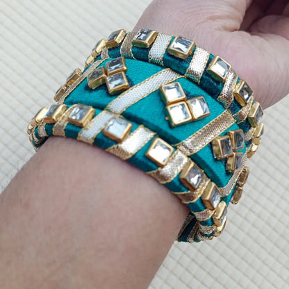 Stylish Ribbon & Kundan Bangles – Handmade Jewelry for Weddings, Eid & Parties