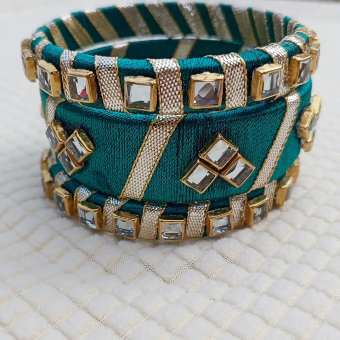 Stylish Ribbon & Kundan Bangles – Handmade Jewelry for Weddings, Eid & Parties