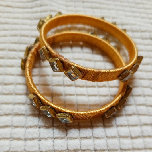 Sunshine Yellow Mirror Work Bangles