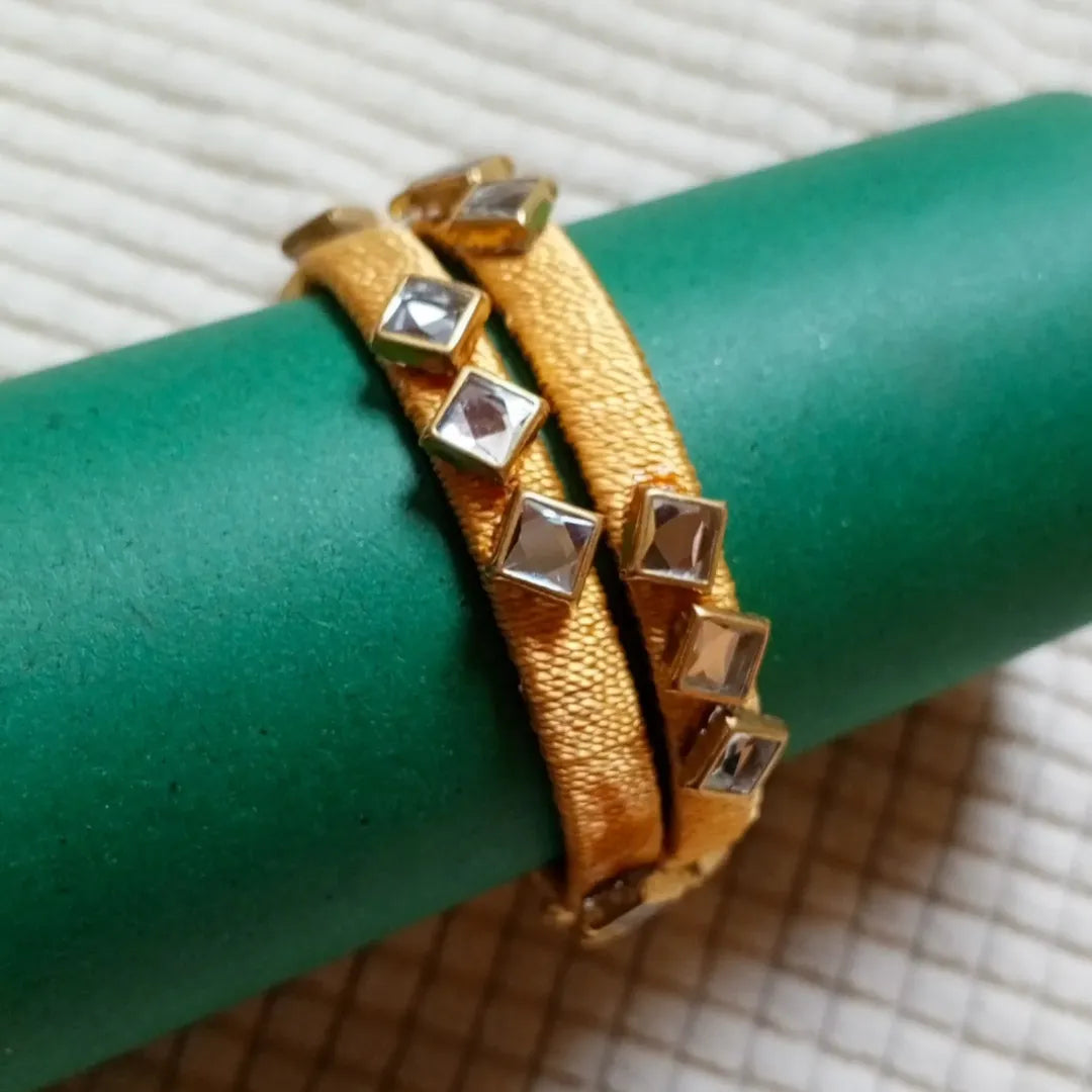Sunshine Yellow Mirror Work Bangles