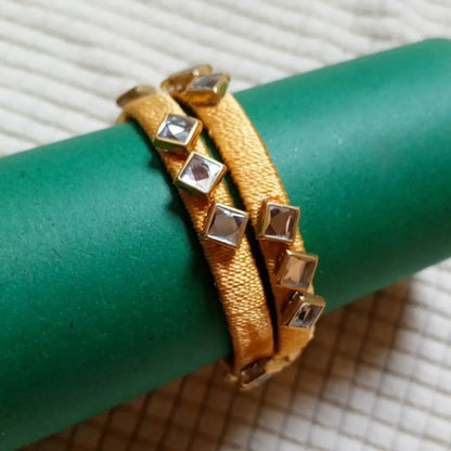 Sunshine Yellow Mirror Work Bangles