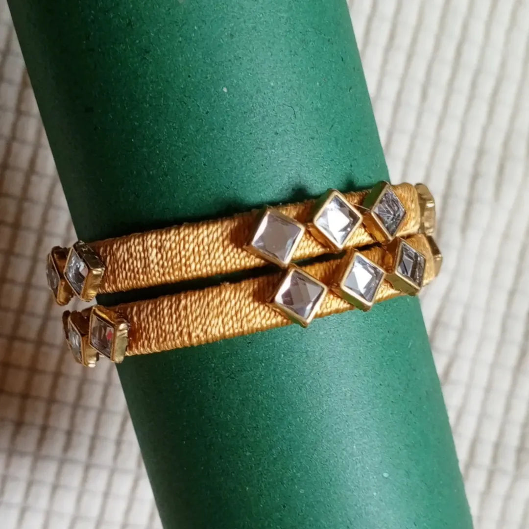 Sunshine Yellow Mirror Work Bangles
