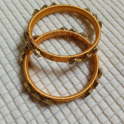 Sunshine Yellow Mirror Work Bangles