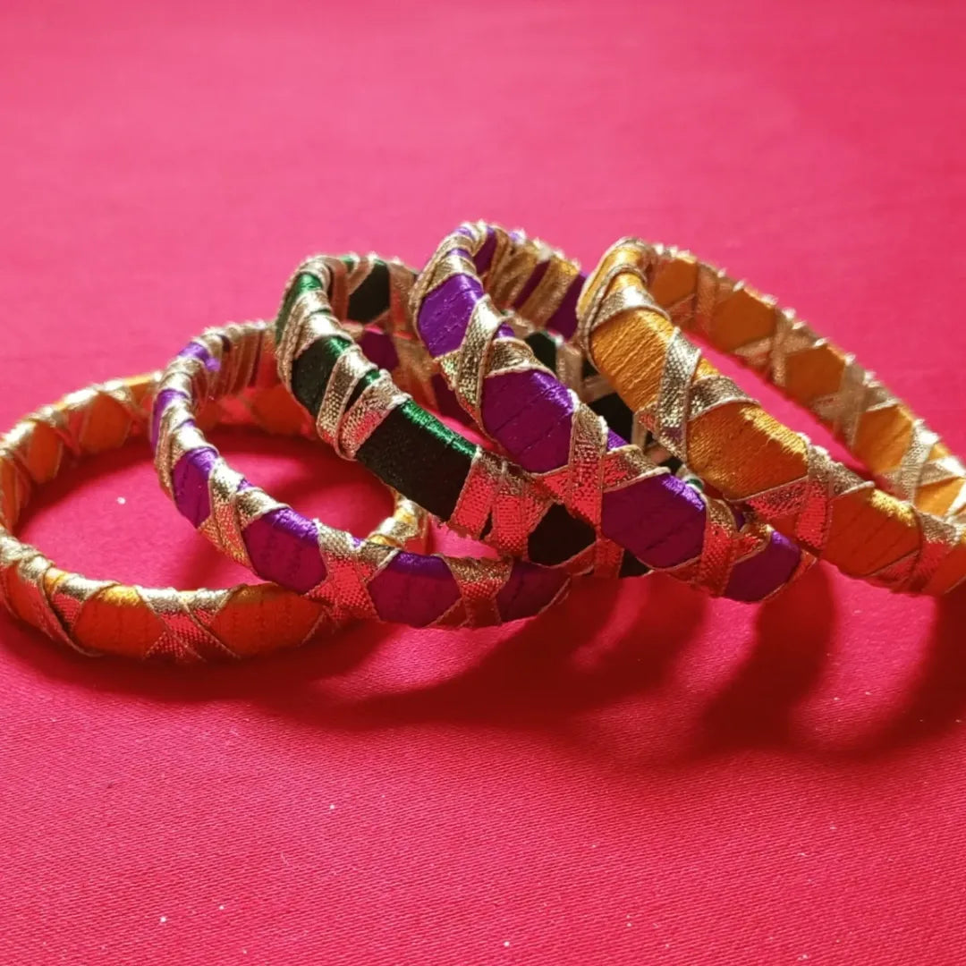 Ribbon & Kundan Bangles – Elegance on Your Wrist