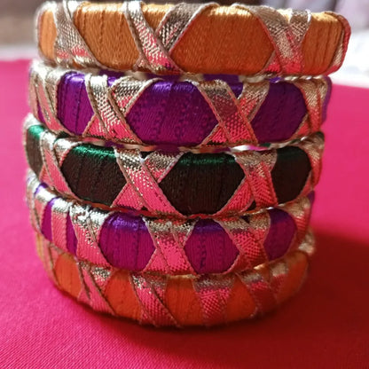 Ribbon & Kundan Bangles – Elegance on Your Wrist