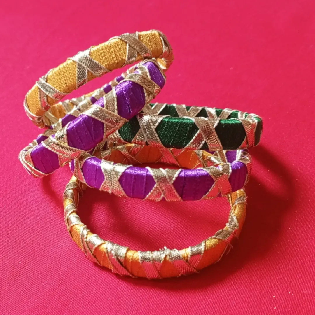 Ribbon & Kundan Bangles – Elegance on Your Wrist