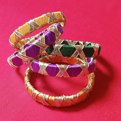 Ribbon & Kundan Bangles – Elegance on Your Wrist